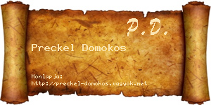 Preckel Domokos névjegykártya